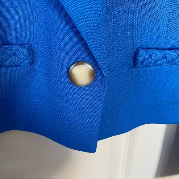 $598 NWOT Veronica Beard Behren Cropped Woven Blazer Jacket in Azure Blue Sz 6 - Picture 8 of 15